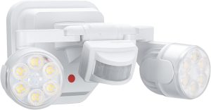 Motion Sensor Outdoor Lights, 450掳 Adjustable Dimmable Dusk to Dawn Flood Lights, 5000K/12W, IP65, White (Hardwired)