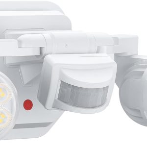 Motion Sensor Outdoor Lights, 450掳 Adjustable Dimmable Dusk to Dawn Flood Lights, 5000K/12W, IP65, White (Hardwired)