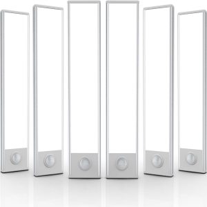 6 Pack Under Cabinet Lights, 32 LED Motion Sensor Light, Rechargeable Magnetic Closet Lights, Battery Operated, for Kitchen, Wardrobe, Hallway