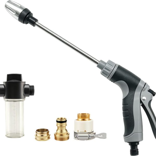 Pressure Washer Gun, High Pressure Hose Nozzle, 3 Spray Modes, for 3/4" Garden Hose, Watering Sprayer for Yard, Patio, Car, Pets