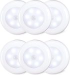 6 Pack 2.8" Motion Sensor Lights, AAA Battery Operated, Stick on LED Puck Light for Stairs, Under Cabinet, Closet