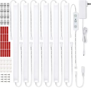 Under Cabinet Lighting Kit, 6 pcs 12" LED Light Bars, Dimmable Linkable, for Kitchen Counter, Shelf, Pantry, Closet, Warm White 3000K
