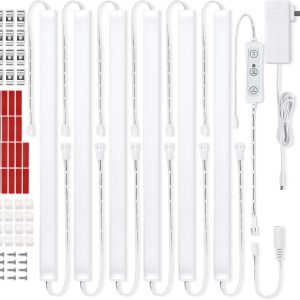 Under Cabinet Lighting Kit, 6 pcs 12" LED Light Bars, Dimmable Linkable, for Kitchen Counter, Shelf, Pantry, Closet, Warm White 3000K