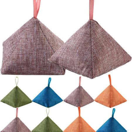 Charcoal Bamboo Bags, Activated Charcoal Odor Absorber Eliminator Bag (8, Green, Brown, Orange, Blue)