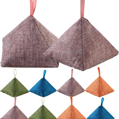 Charcoal Bamboo Bags, Activated Charcoal Odor Absorber Eliminator Bag (8, Green, Brown, Orange, Blue)