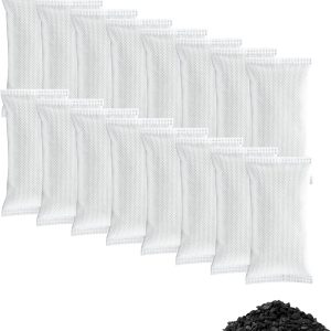 16 Pack Shoe Deodorizer Bags, Activated Charcoal Odor Absorber, Closet Deodorizer for Strong Odor