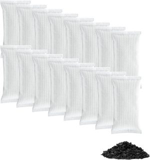 16 Pack Shoe Deodorizer Bags, Activated Charcoal Odor Absorber, Closet Deodorizer for Strong Odor