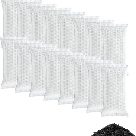16 Pack Shoe Deodorizer Bags, Activated Charcoal Odor Absorber, Closet Deodorizer for Strong Odor