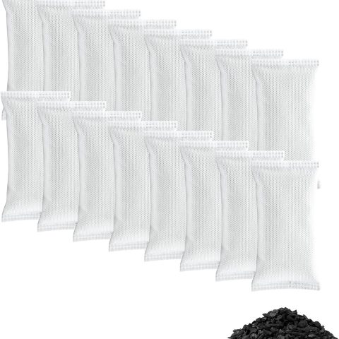 16 Pack Shoe Deodorizer Bags, Activated Charcoal Odor Absorber, Closet Deodorizer for Strong Odor
