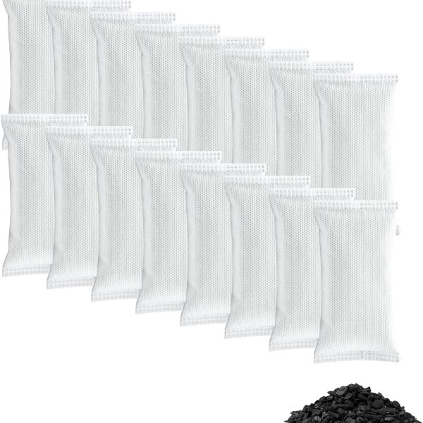 16 Pack Shoe Deodorizer Bags, Activated Charcoal Odor Absorber, Closet Deodorizer for Strong Odor