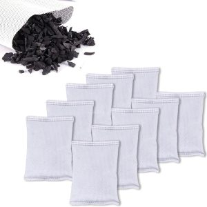 10 Pack Activated Charcoal Odor Absorber, Trash Can Deodorizer, Car Air Freshener, Shoe Deodorizer, 50g/pack