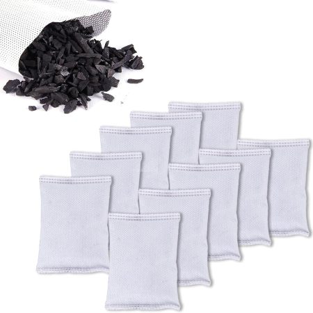 10 Pack Activated Charcoal Odor Absorber, Trash Can Deodorizer, Car Air Freshener, Shoe Deodorizer, 50g/pack