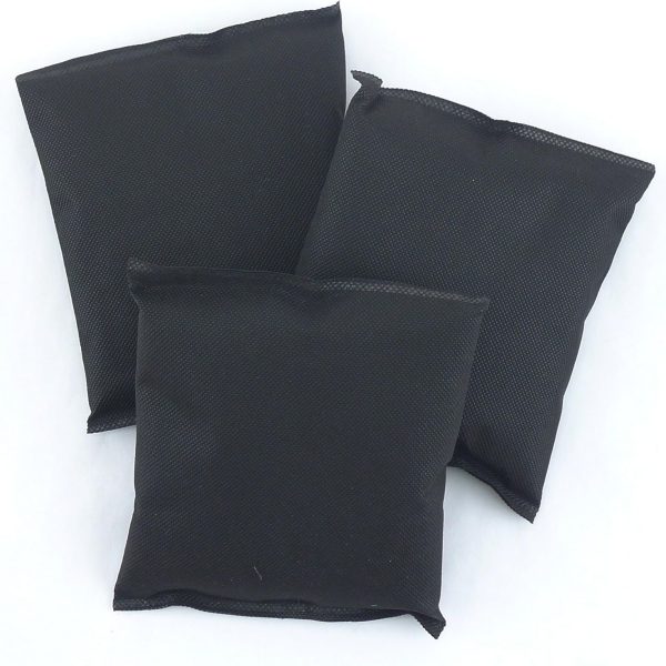 Activated Bamboo Charcoal Odor Absorbing Moisture Eliminating Pouch, 180g Per Bag, 3 Units, Black
